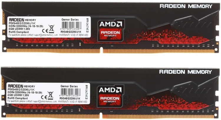 Фото Оперативная память AMD Radeon R9 R9S48G3206U1K (2x4GB) CL 16
