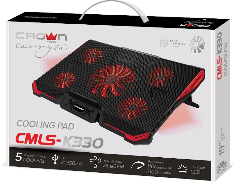Подставка для ноутбука CROWN CMLS-K330 Red Казахстан Подставка для ноутбука CROWN CMLS-K330 Red Казахстан