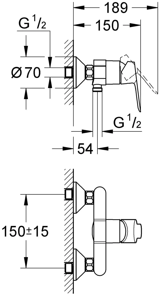 Картинка GROHE 23333000 BauEdge Смеситель для душа, хром Картинка GROHE 23333000 BauEdge Смеситель для душа, хром