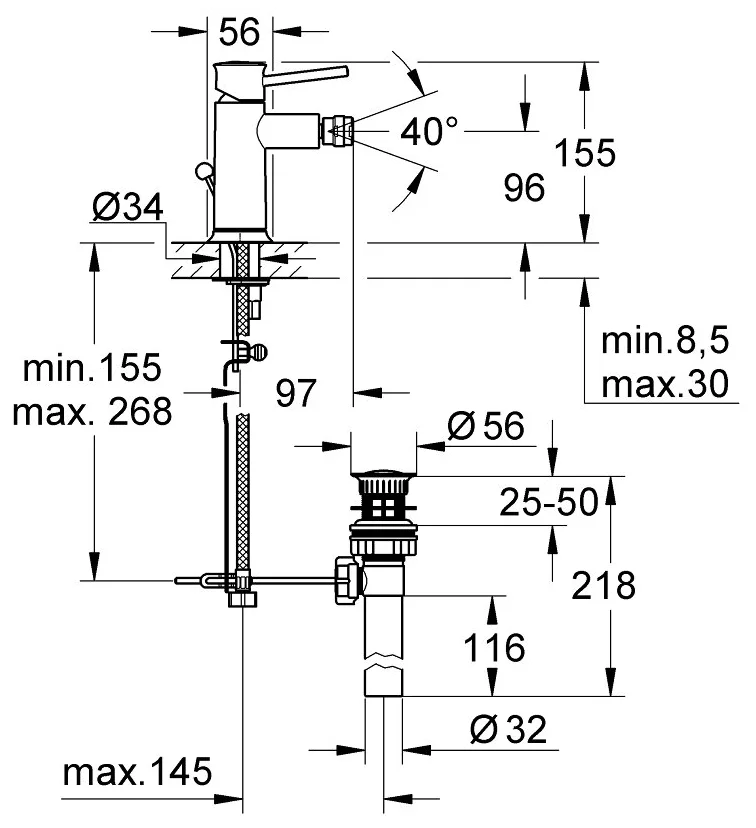 Фотография GROHE Смеситель для биде GROHE Bau Classic 32864000 Фотография GROHE Смеситель для биде GROHE Bau Classic 32864000