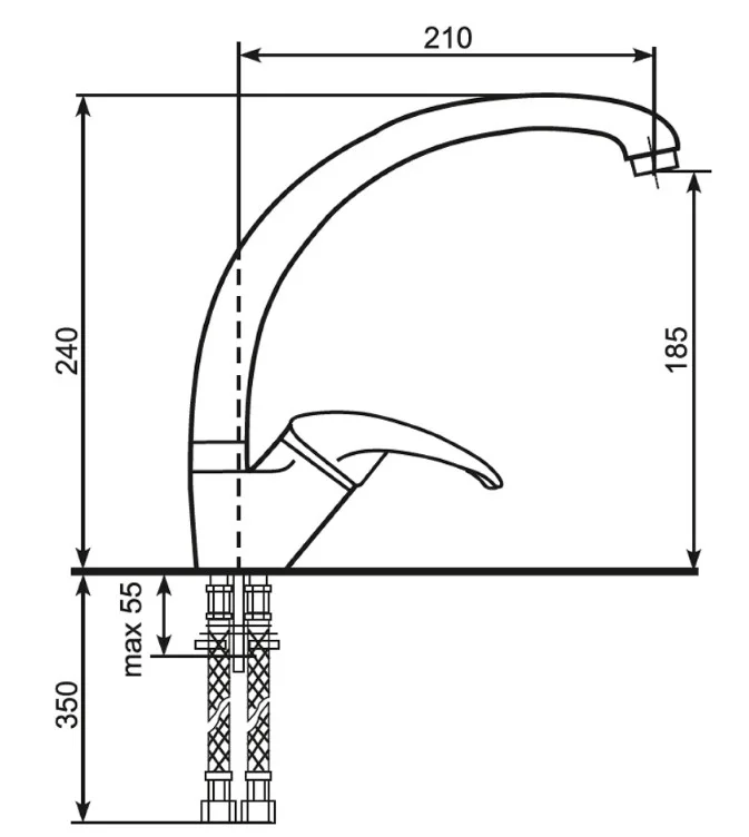 Фотография Смеситель EcoStone 02 310 серый Фотография Смеситель EcoStone 02 310 серый