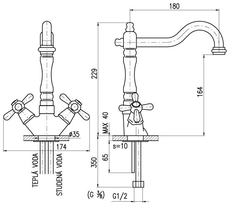 Фотография Смеситель RAV SLEZAK МОРАВА РЕТРО MK320.5/8SM Фотография Смеситель RAV SLEZAK МОРАВА РЕТРО MK320.5/8SM