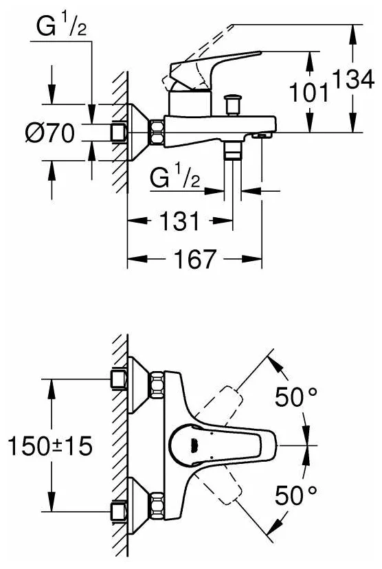 Фото GROHE Смеситель для ванны GROHE BauFlow 23756000