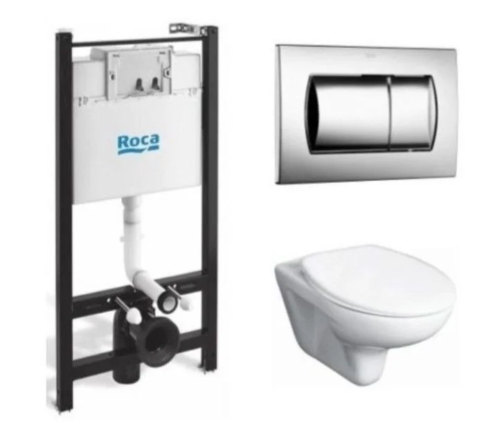 Фото Инсталляция для подвесного унитаза ROCA Mateo (унитаз, кнопка, сиденье) (7893100010) Фото Инсталляция для подвесного унитаза ROCA Mateo (унитаз, кнопка, сиденье) (7893100010)