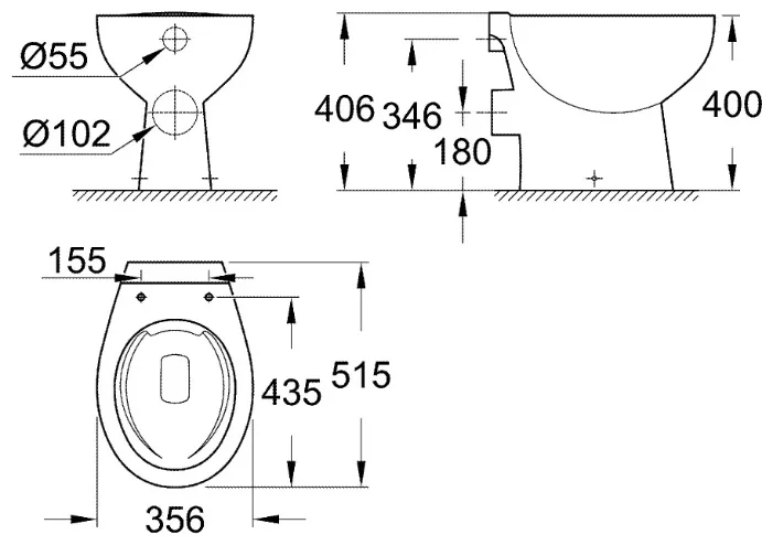 Фотография Унитаз GROHE Bau Ceramic 39430000 Фотография Унитаз GROHE Bau Ceramic 39430000