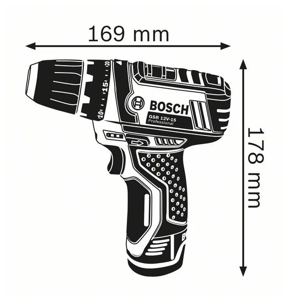 Фото Дрель-шуруповерт BOSCH GSR 12V-15 (0601868109)