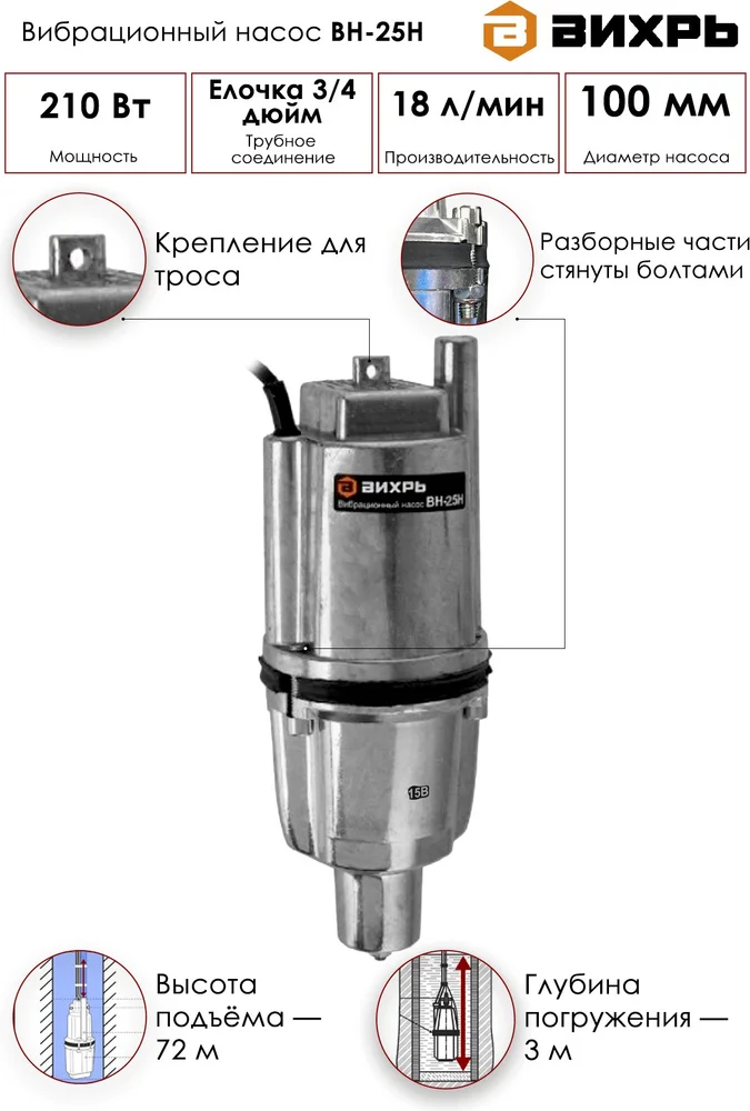 Фото Насос ВИХРЬ ВН-25Н