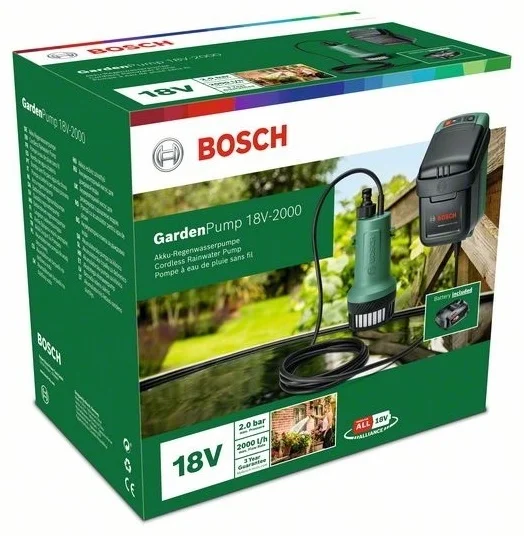 Фотография Насос для полива BOSCH GardenPump 18V-2000 (06008C4202)