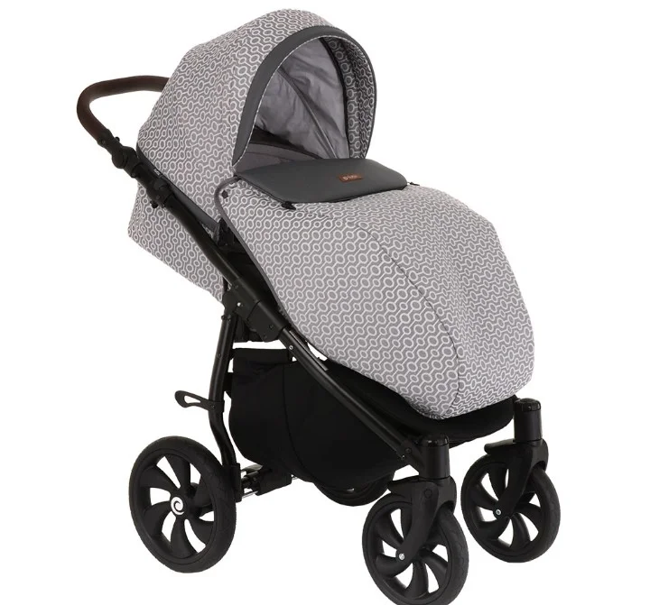 Цена Коляска TUTIS 2 в1 NANNI короб + прогулка Узор Серый +Кожа Серый 892270/Г