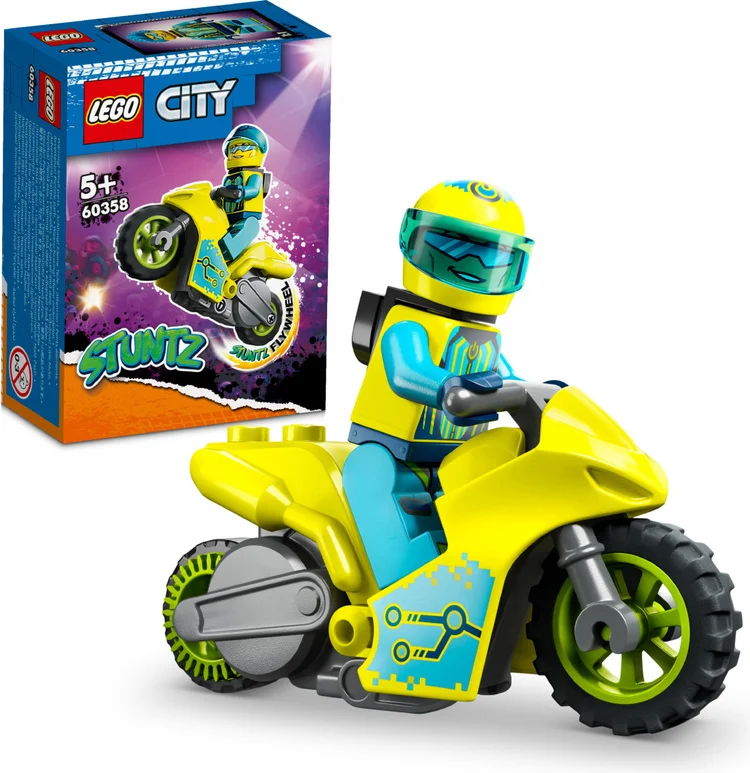 Картинка Конструктор LEGO 60358 Город Кибер трюковый мотоцикл