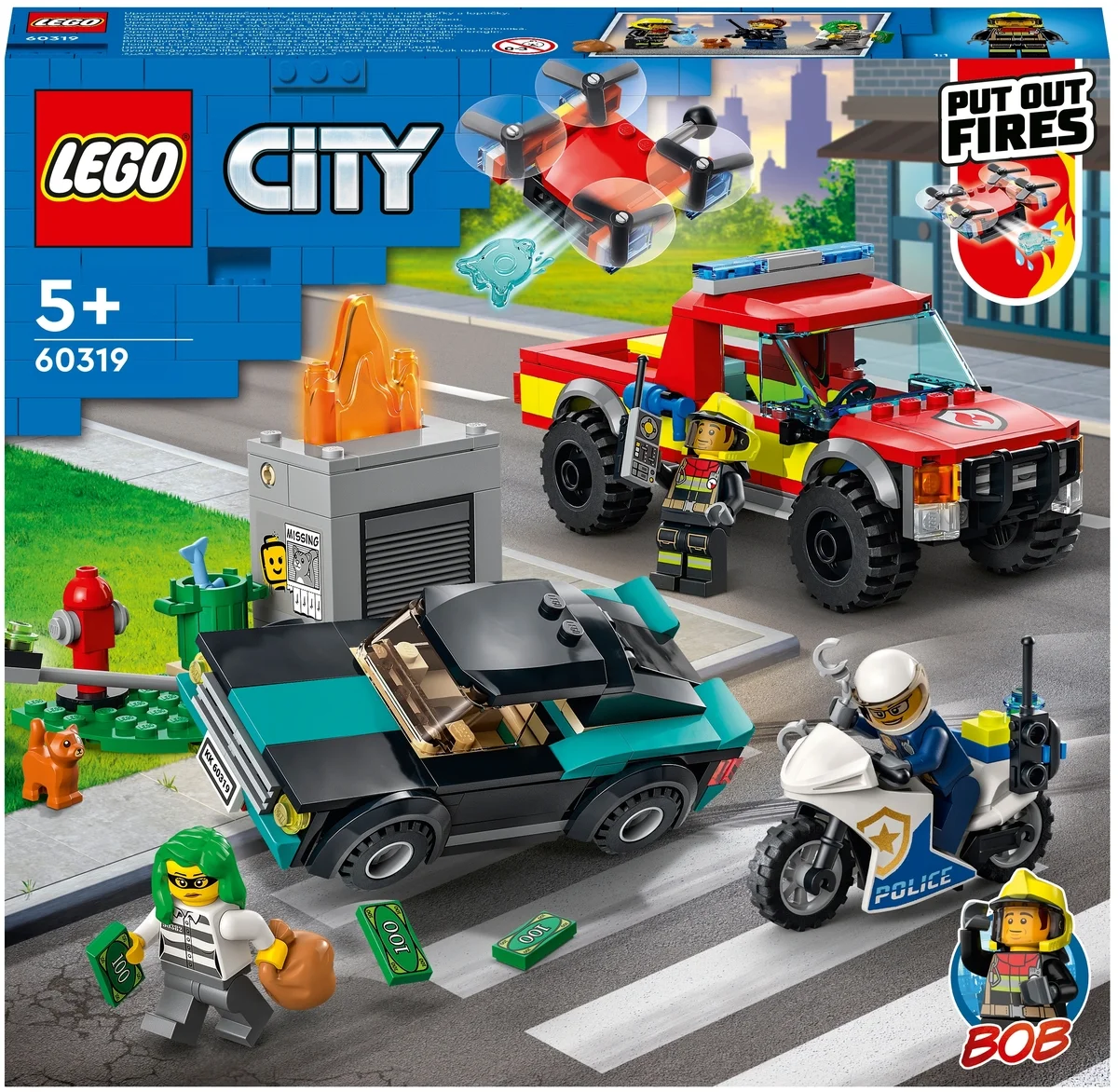 Конструктор LEGO 60319 Город Пожарная бригада и полицейская погоня