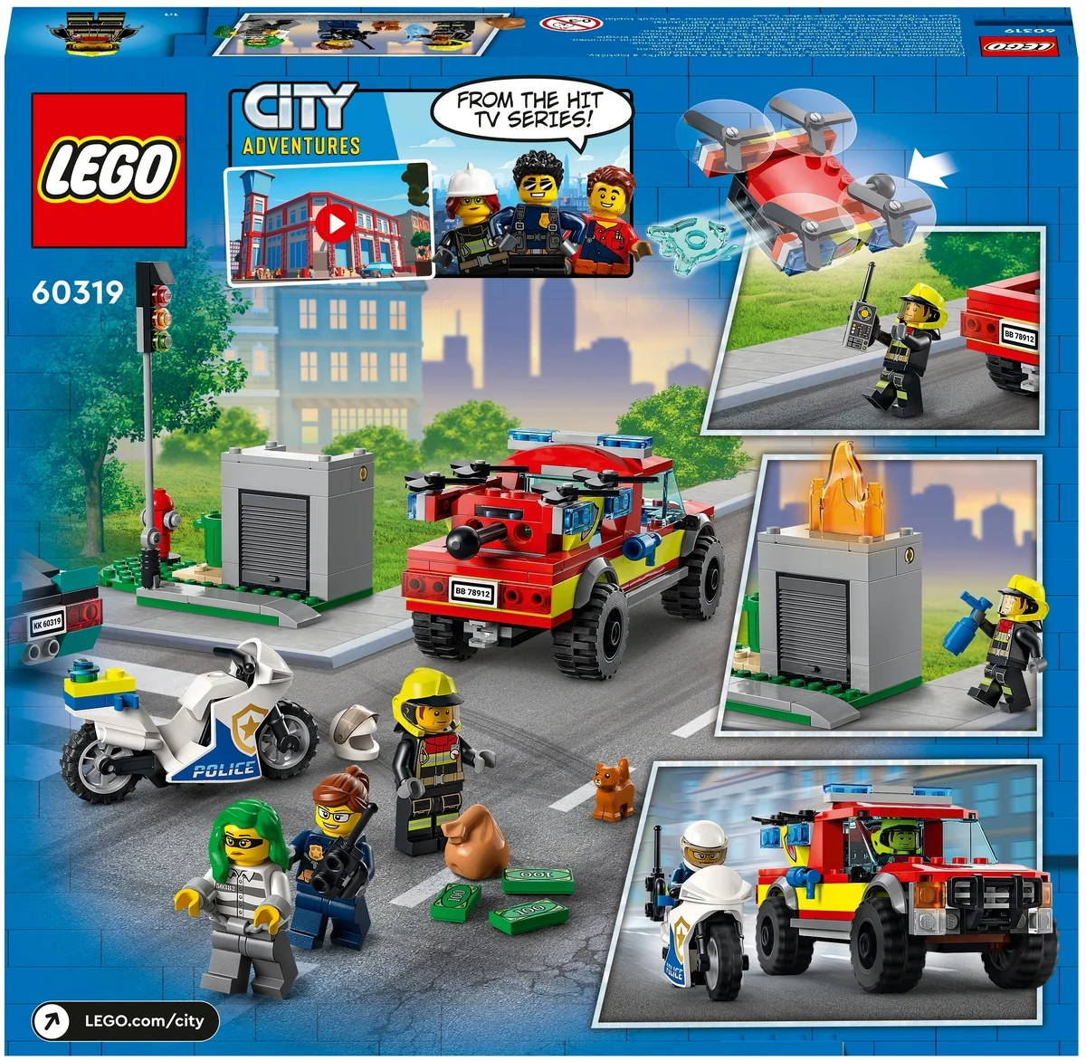 Фото Конструктор LEGO 60319 Город Пожарная бригада и полицейская погоня