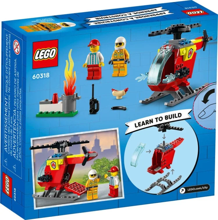 Фото Конструктор LEGO Пожарный вертолёт CITY 60318