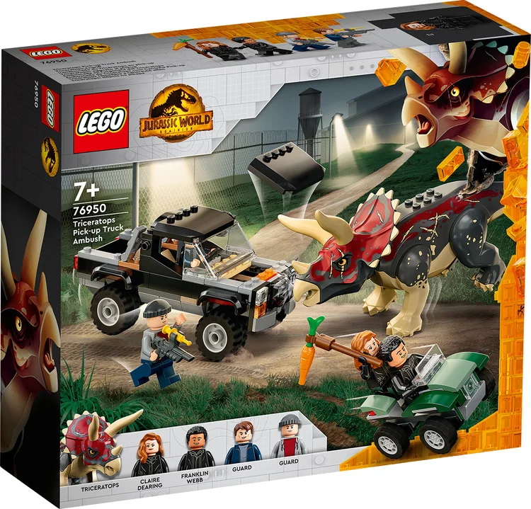 Фото Конструктор LEGO Нападение трицератопса на пикап Jurassic World 76950