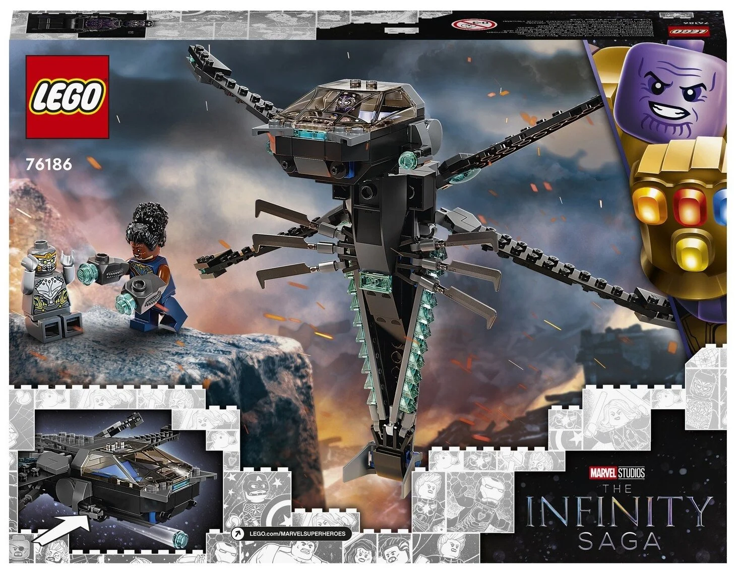 Фото Конструктор LEGO 76186 Супер Герои Корабль Черной Пантеры "Дракон"