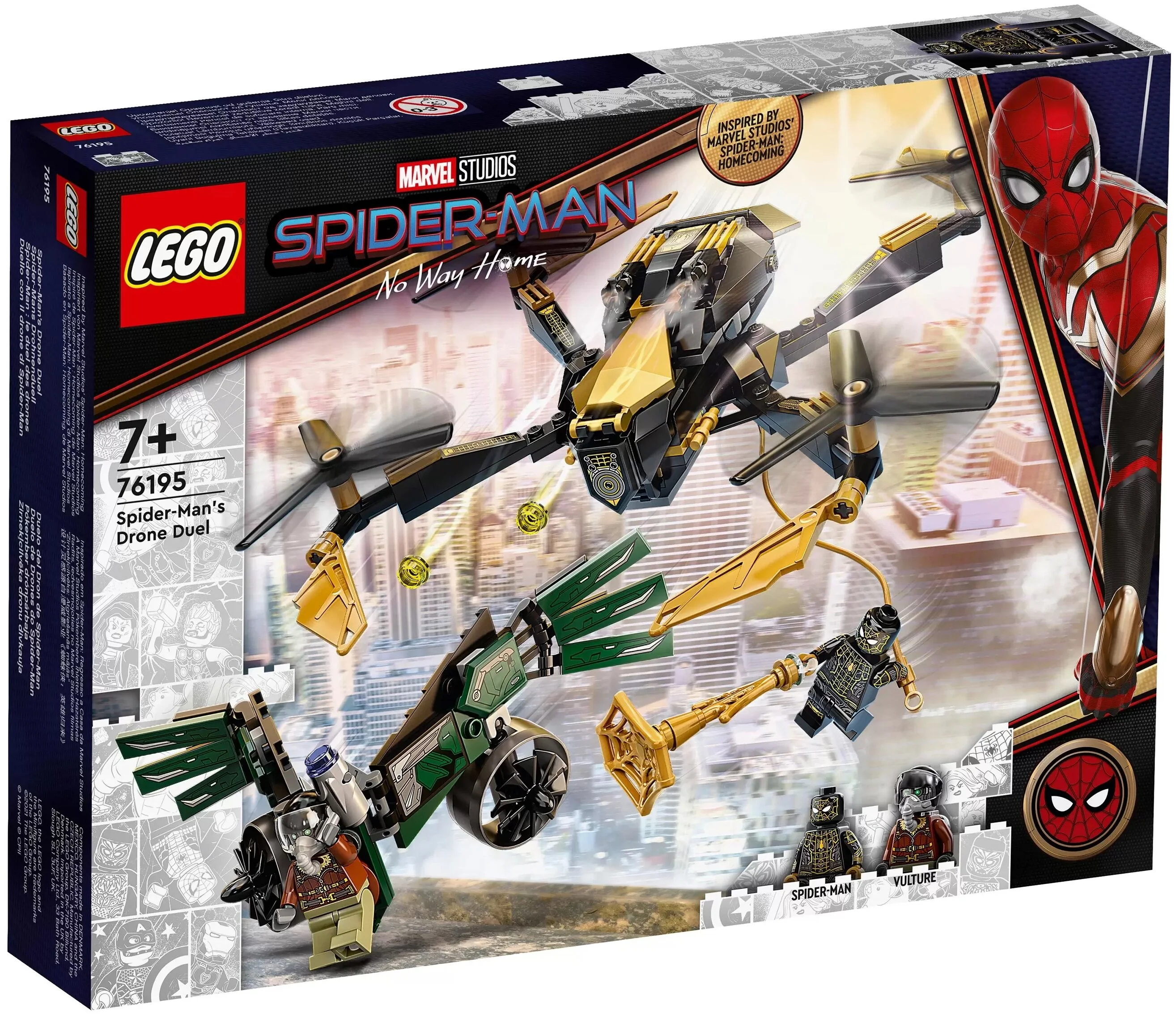 Конструктор LEGO 76195 Супер Герои Дуэль дронов Человека-Паука Казахстан