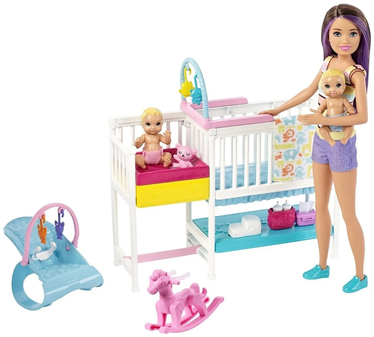 Игровой набор BARBIE Няни Скиппер и малыши GFL380