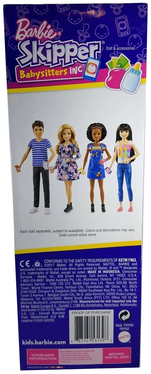 Купить Игровой набор BARBIE Няня в ассортименте FHY89