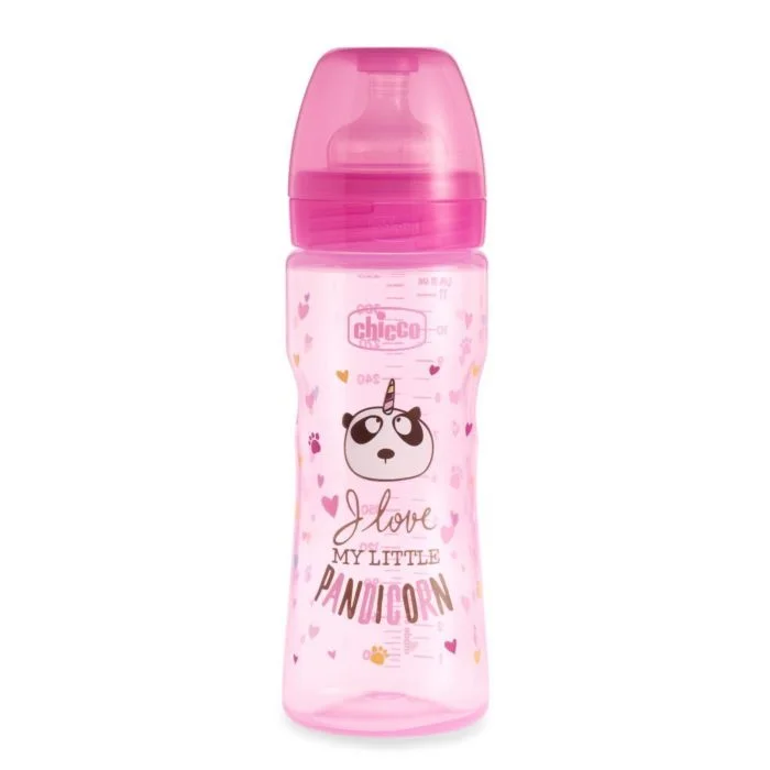 Фото Бутылочка CHICCO 00009851000000 Well Being FANTASTIC LOVE 330 мл 4м+ силикон