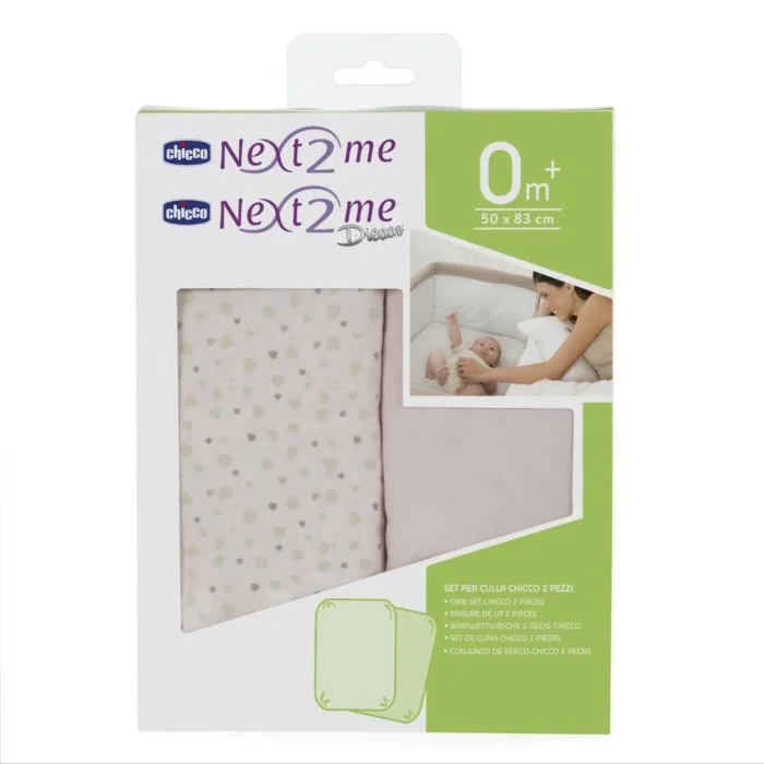 Набор постельного белья CHICCO Miss Pink для Next2Me (2 простыни) розовый 09010796160990