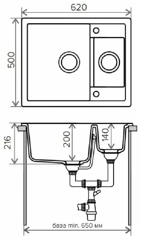 Фото Кухонная мойка TOLERO R-109 Beige