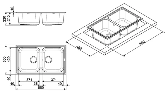 Фото Кухонная мойка SMEG LGM862-2
