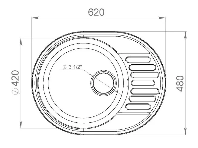 Фото Кухонная мойка LEX ORTA 620 SPACE GRAY