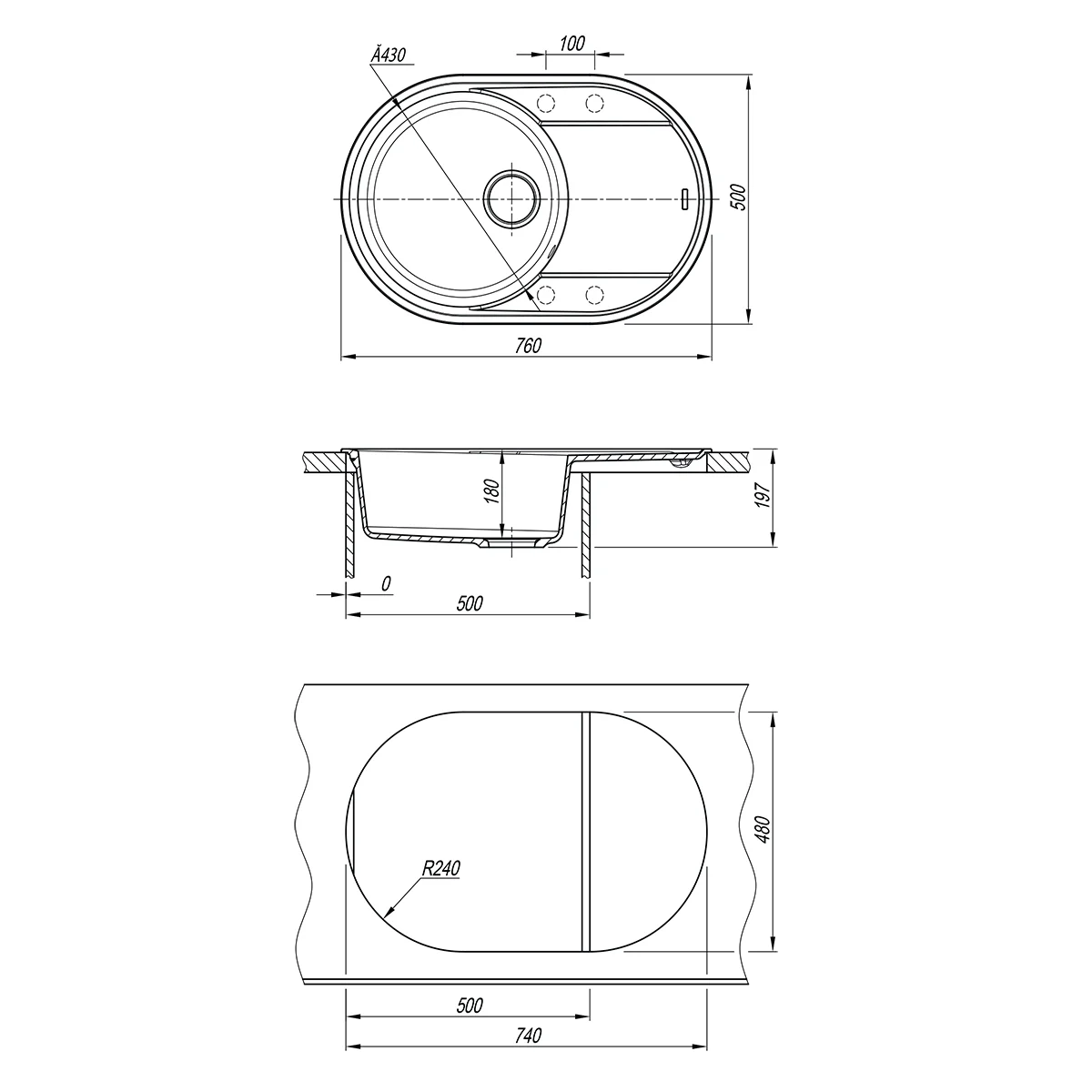 Фотография Кухонная мойка LEMARK LACHA 760 Jasmine 9910058
