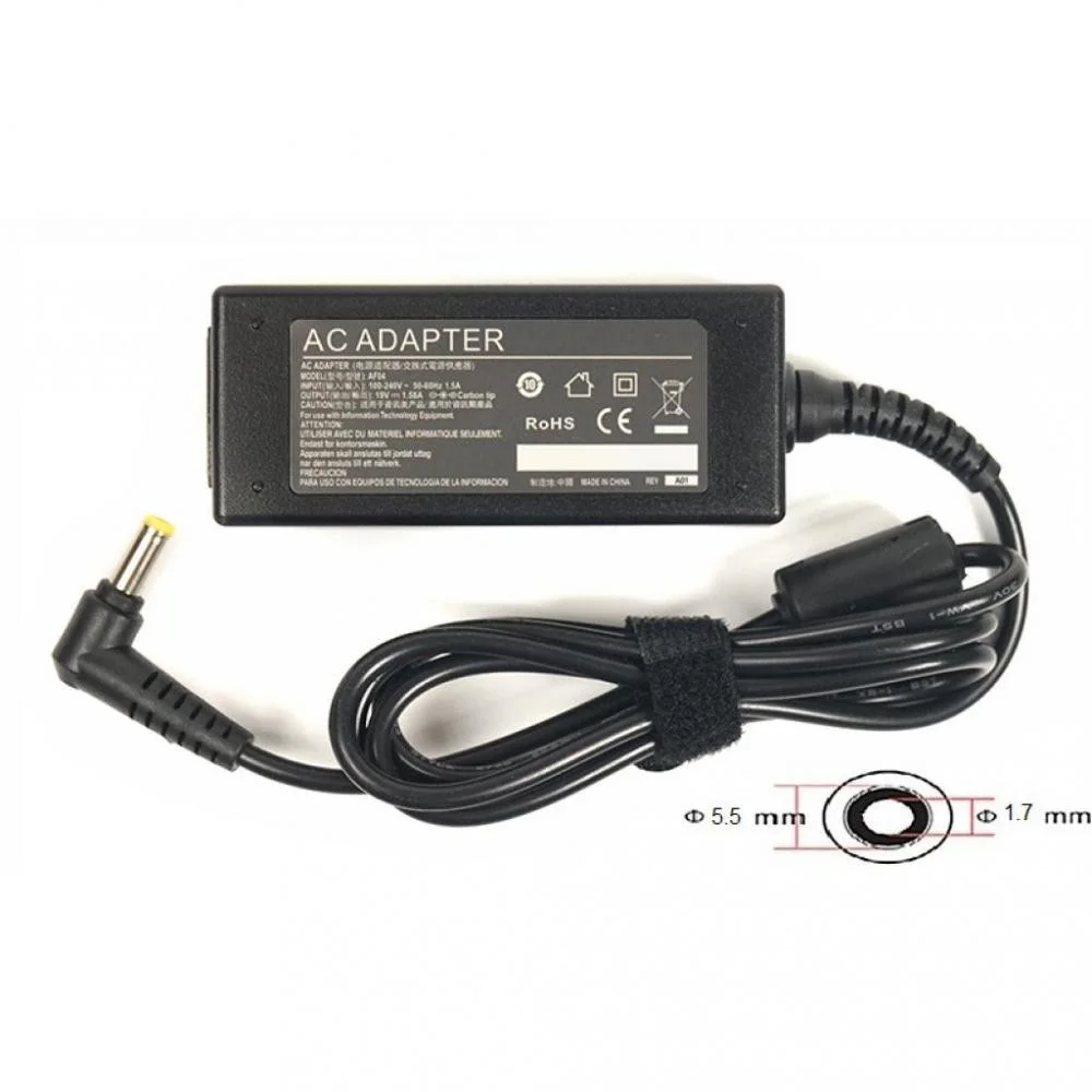 Фото Блок питания для ноутбуков PowerPlant ACER 220V, 19V 30W 1.58A (5.5*1.7) AC30F5517