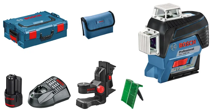 Картинка Лазерный нивелир BOSCH GLL 3-80 C + BM 1 (12 V) + L-Boxx (0601063R02)
