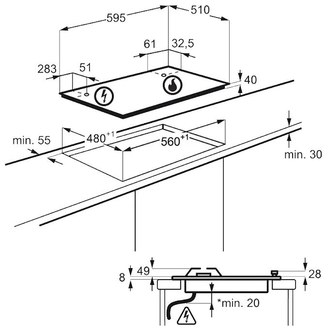 Фото Варочная поверхность ELECTROLUX GPE363MX