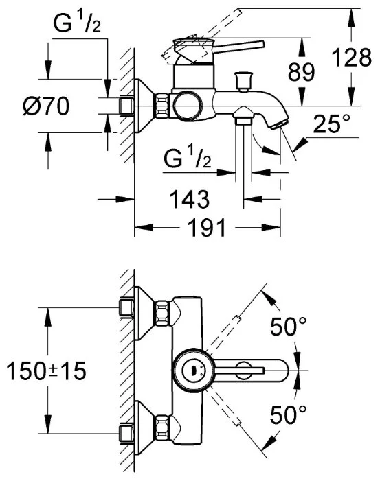 Фото Смеситель GROHE BauClassic 32865000