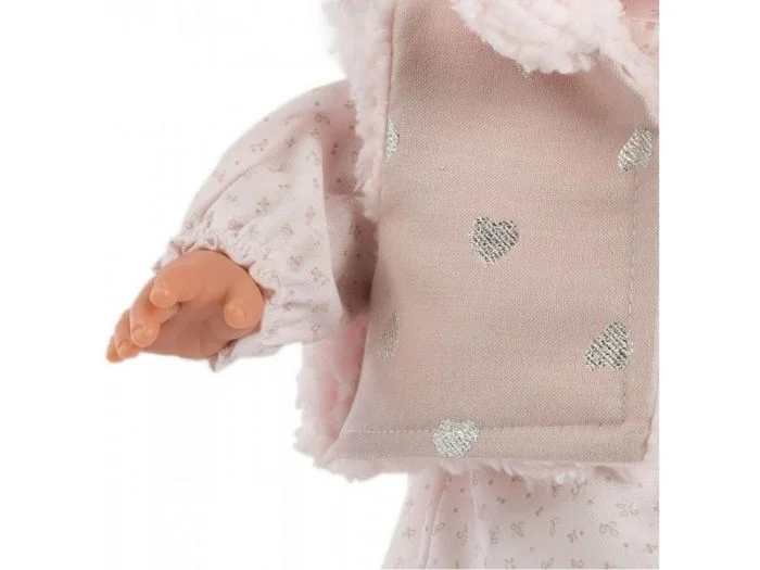 Картинка Кукла LLORENS Люся 38см брюнетка в розовй шапочке 38552
