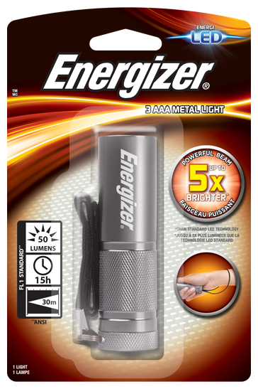 Фото Фонарь компактный Energizer Metal light 3xААА черный