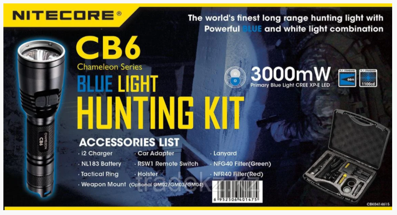 Фото Фонарь NITECORE CB6 HUNTING KIT BLUE