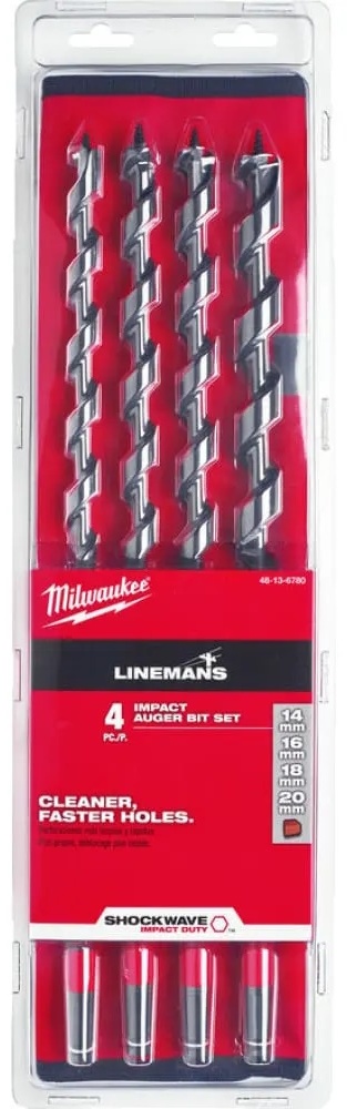 Фото Набор спиральных сверл MILWAUKEE 48136780 4 шт. Impact Linemans