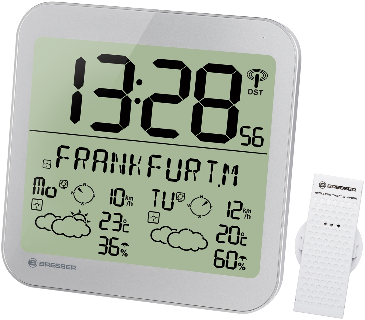 Фото Часы настенные BRESSER MyTime Meteotime LCD, серебристые