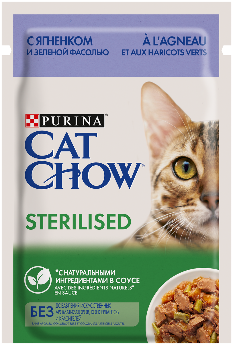 Корм для кошек PURINA Cat Chow ягненок/фасоль 85 гр