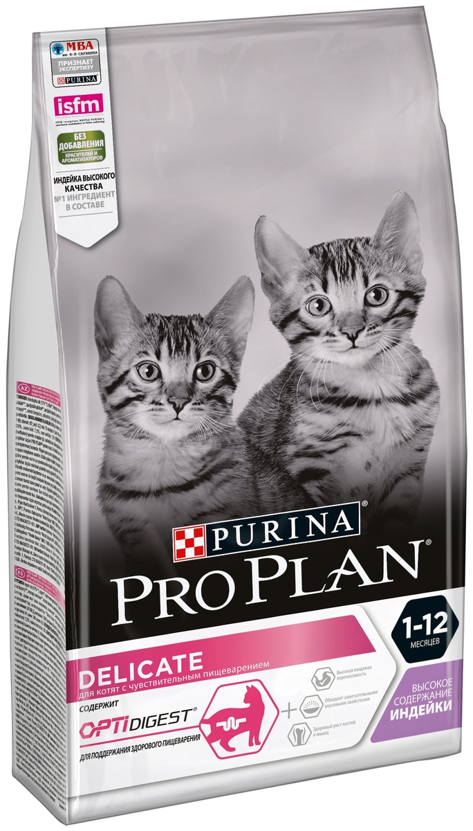 Фотография Корм для кошек PURINA Pro Plan Деликат д/котят индейка 1,5 кг