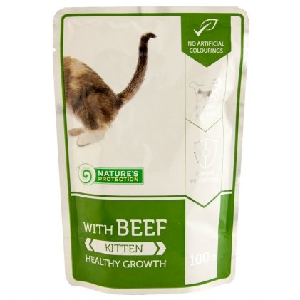 Фото NP Kitten полноценный корм для котят с говядиной 100 г/пауч