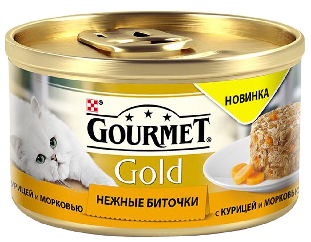 Картинка Корм для кошек PURINA Gourmet Gold курица/морковь 85 гр
