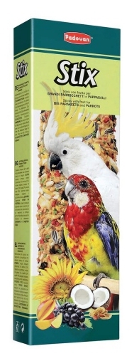 Фото Лакомство PADOVAN STIX Pappagalli палочки фруктовые д/крупных и средних попугаев (150г) Дополнительный корм для средних и крупных попугаев 002088