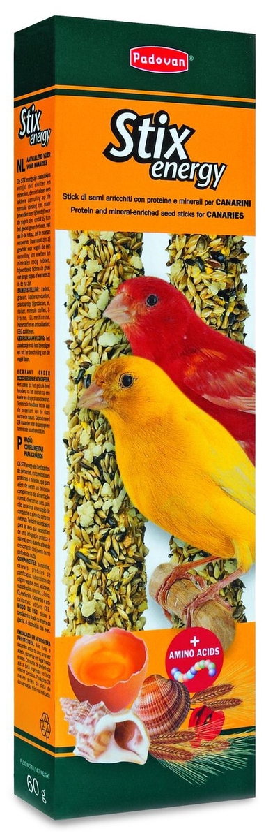 Фото Лакомство PADOVAN Stix Energy палочки повышения энергии для попугаве и экз. птиц 80 гр 001432