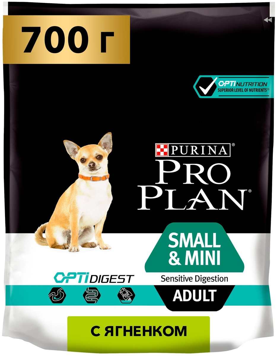 Корм для собак PURINA Pro Plan Adult д/мелк.пород с чувст.пищ. ягненок 700 гр