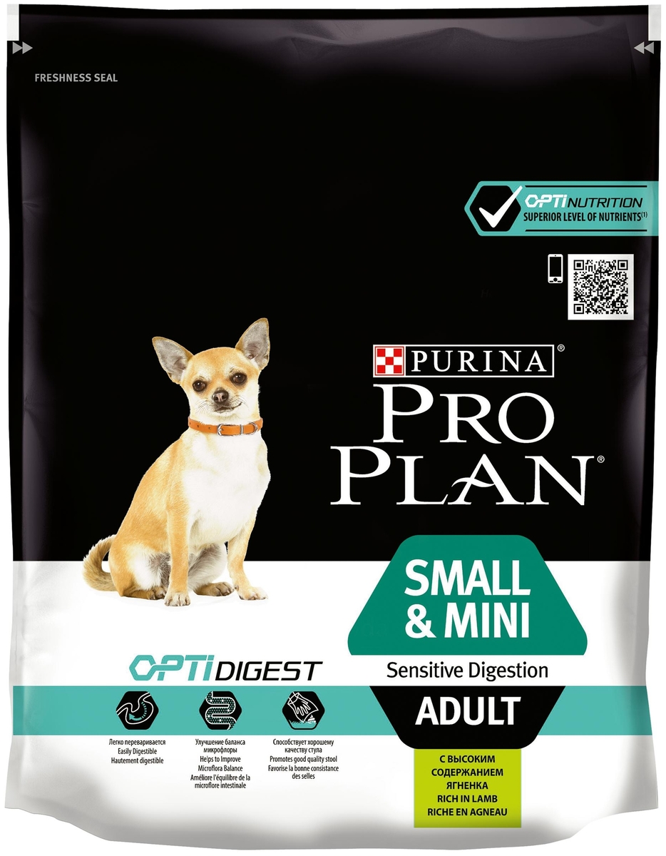 Фото Корм для собак PURINA Pro Plan Adult д/мелк.пород с чувст.пищ. ягненок 700 гр