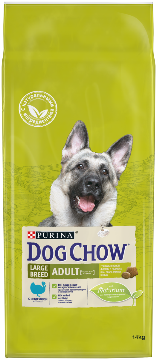 Фото Корм для собак PURINA Dog Chow Adult д/крупн.пород индейка 14 кг