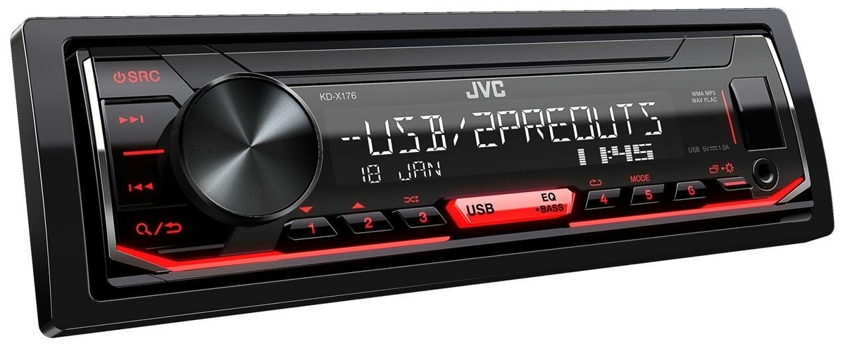 Цена Автомагнитола JVC KD-X176 1DIN 4х50Вт