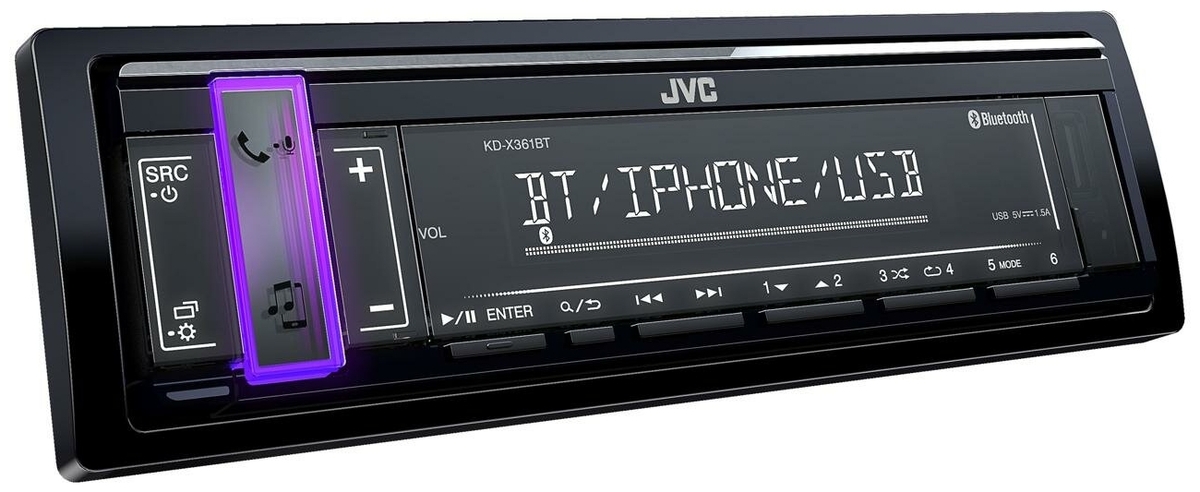 Фотография Автомагнитола JVC KD-X361BT 1DIN 4х50Вт