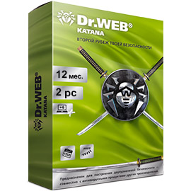 Фото Антивирус Dr.Web Katana на 12 м., 2 ПК, новая лицензия (LHM-KK-12M-2-A3)