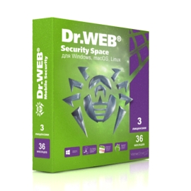 Фото Антивирус Dr.Web Security Space на 36 м., 3 ПК, новая лицензия (LHW-BK-36M-3-A3)